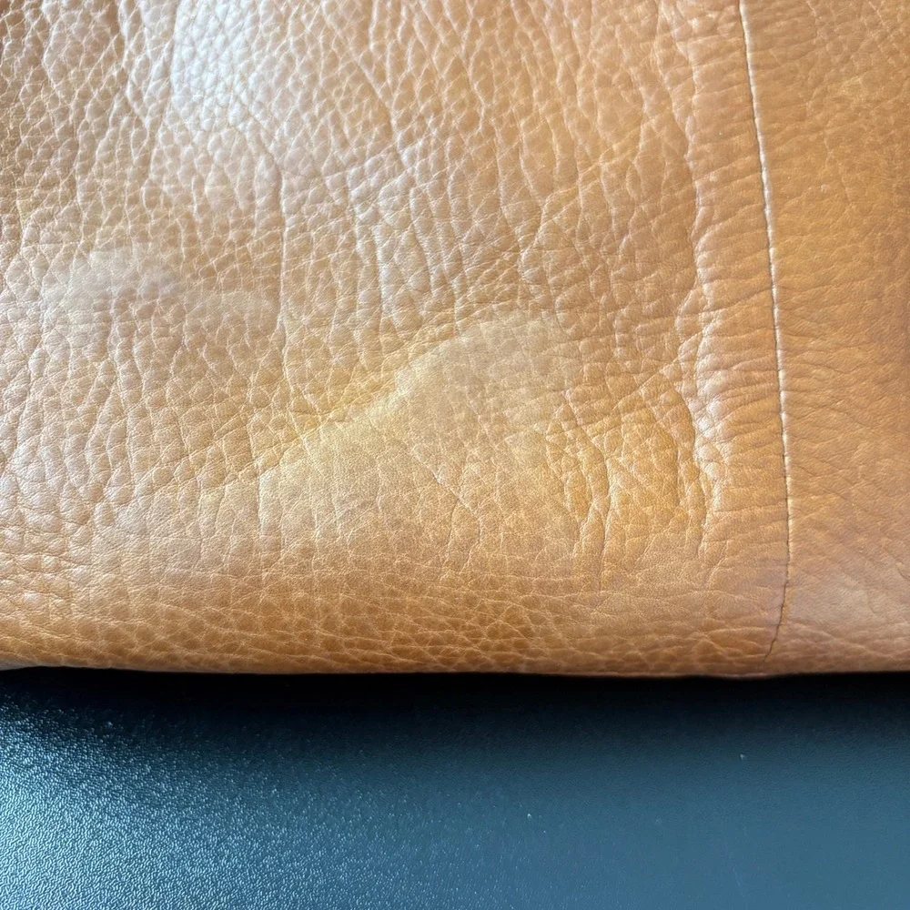 American Leather Co Women Satchel OS Tan‎ Pebbled Leather Crossbody Handbag